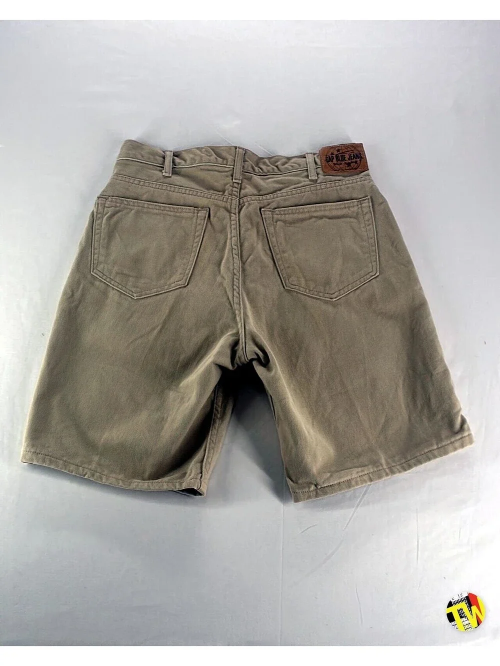 Vintage 90s GAP Jean Denim Shorts Easy Fit Tan Mens Size 34